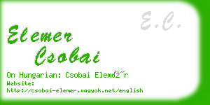 elemer csobai business card